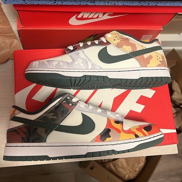 Brand new sz10 Nike Dunk Low SE ‘Sail Multi Camo’ w/ box - Picture 3 of 6